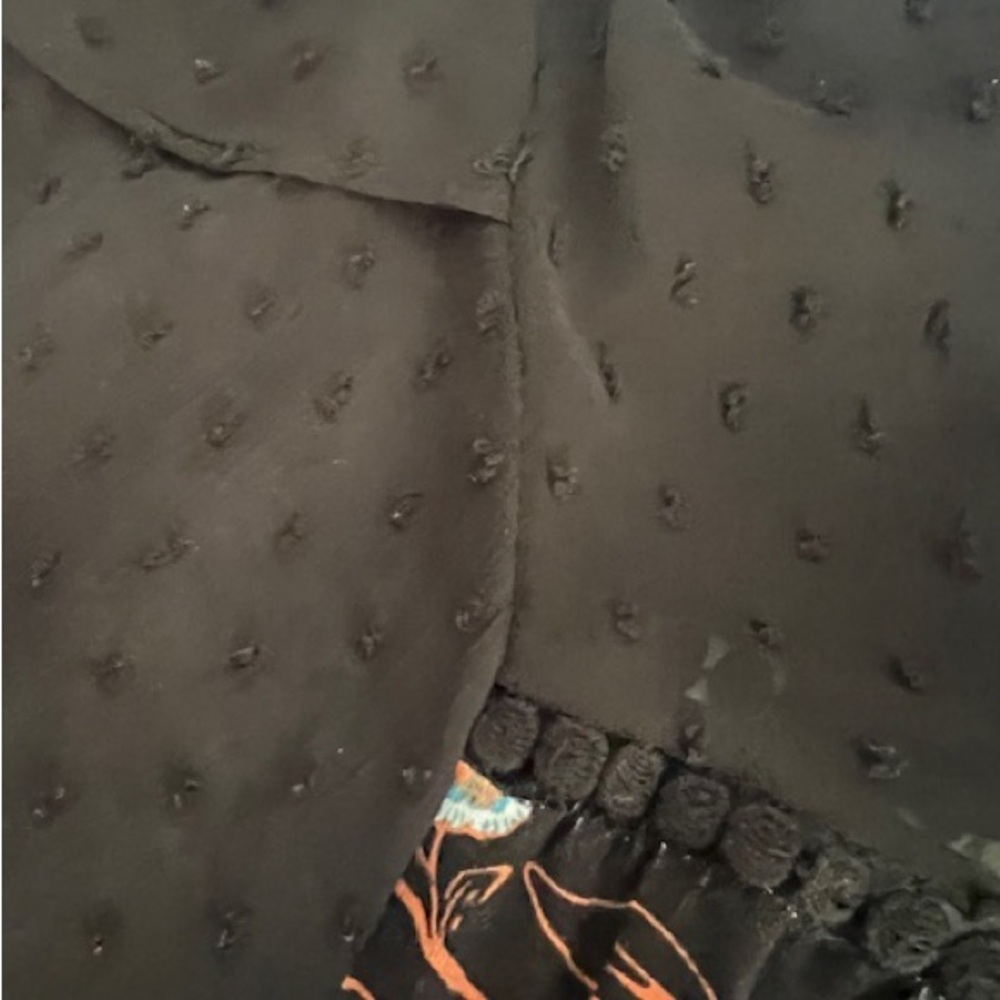 Daniel Rainn Black floral Textured Blouse - Picture 4 of 4